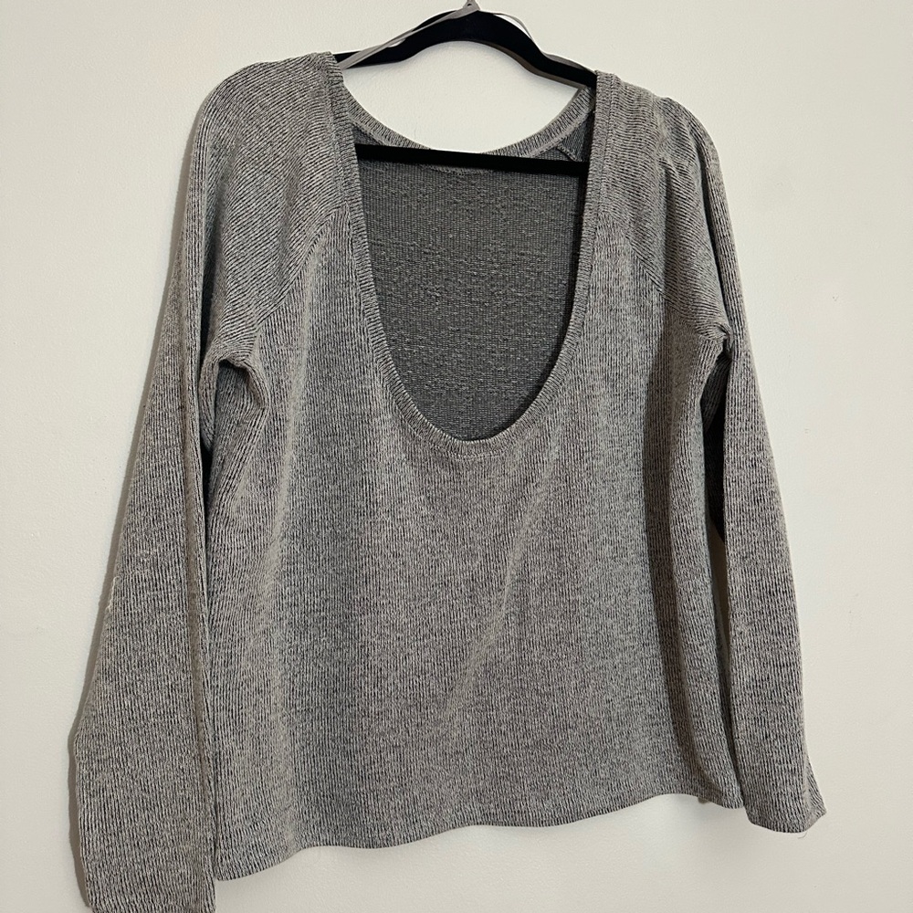 VS PiNK Gray Knit Sweater with Rhinestone Skull Design - Picture 3 of 4